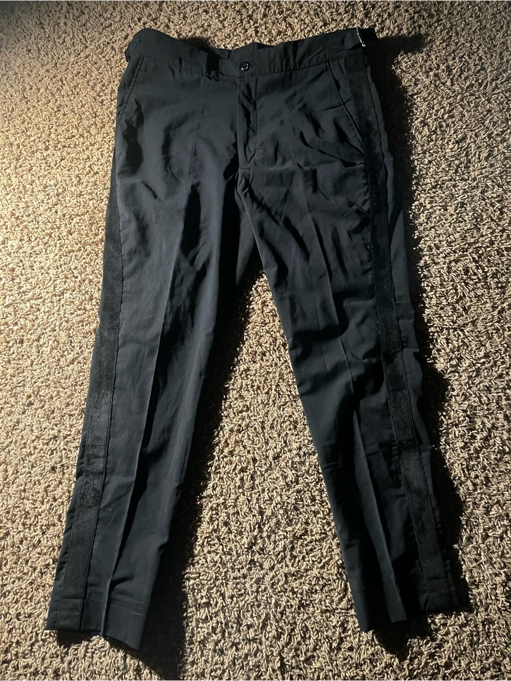 Men's Dress Pants in Black with Side Stripe